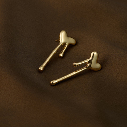 Surrealist Drip Heart Stud Earrings