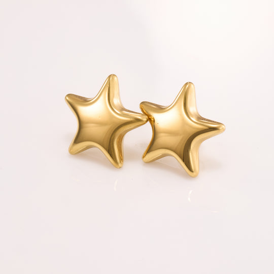 Cosmic Puffed Star Stud Earrings