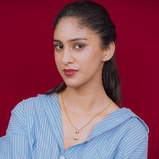 Rectangle Classic Pendant Necklace