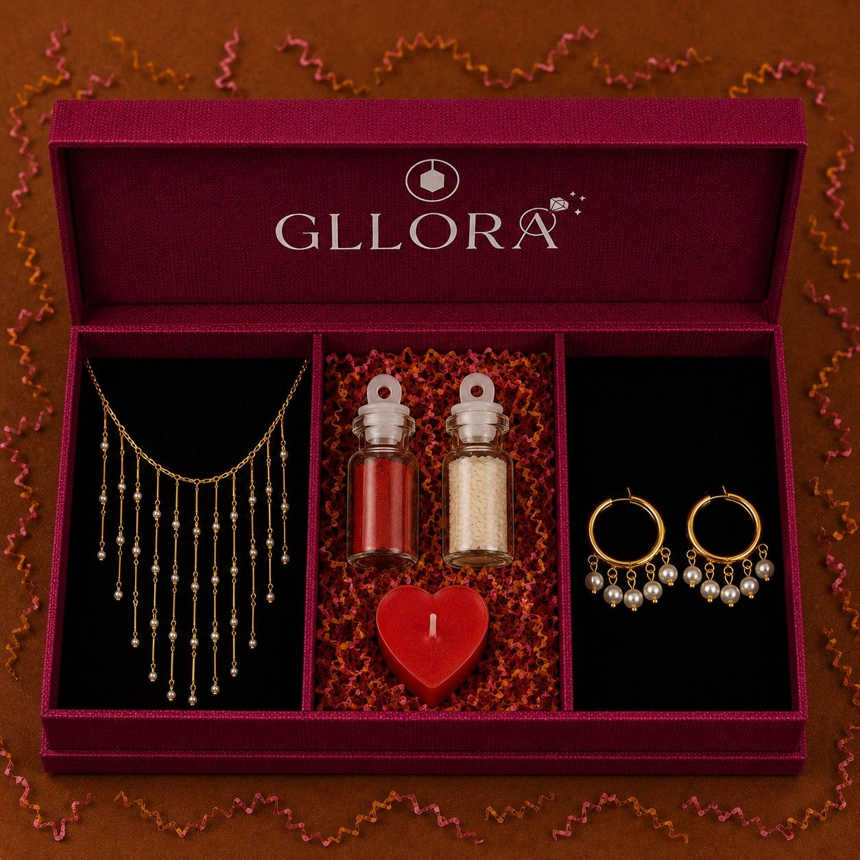 Rakhi Gift Hamper Pretty Pearl Hanging Liners
