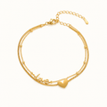 Love Heart Gold Anklet