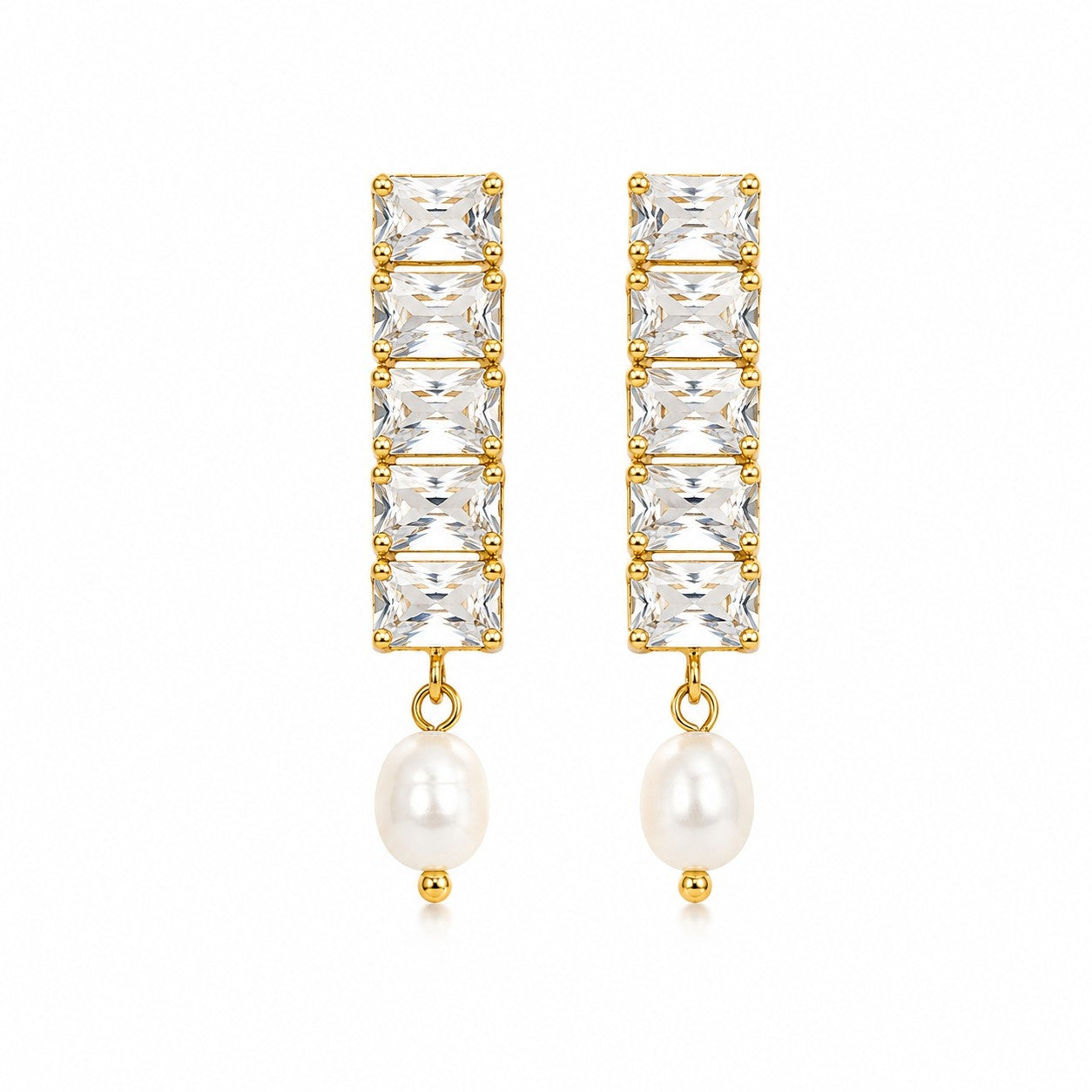 Gllora Pearl Radiance Crystal Drop Earrings