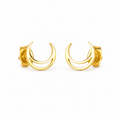 Double Crescent Moon Stud Earrings