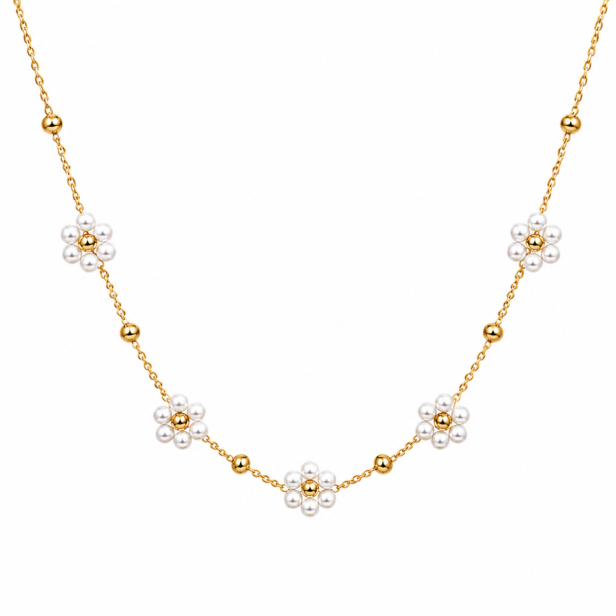 Gilded Perianth Strand Necklace