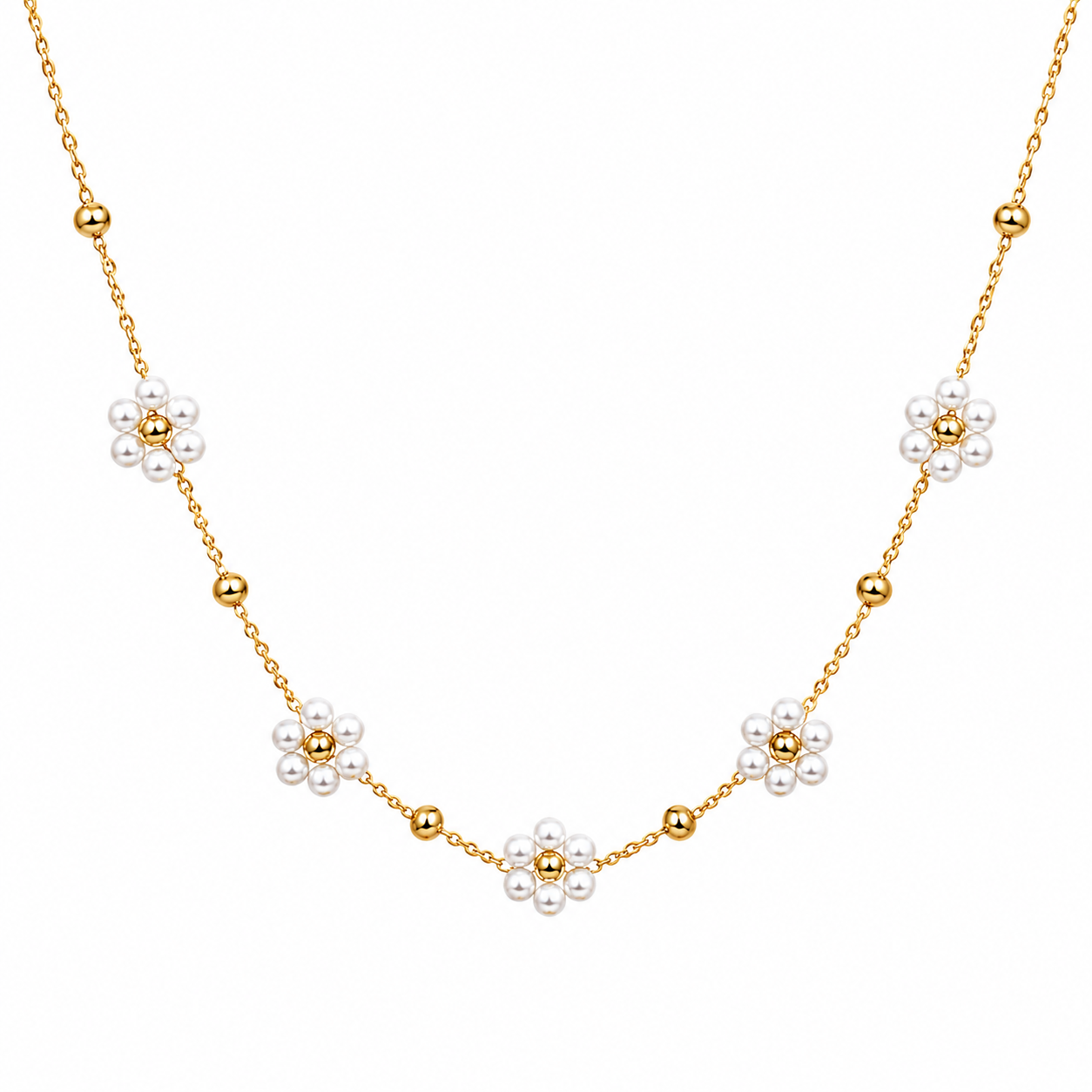 Gilded Perianth Strand Necklace