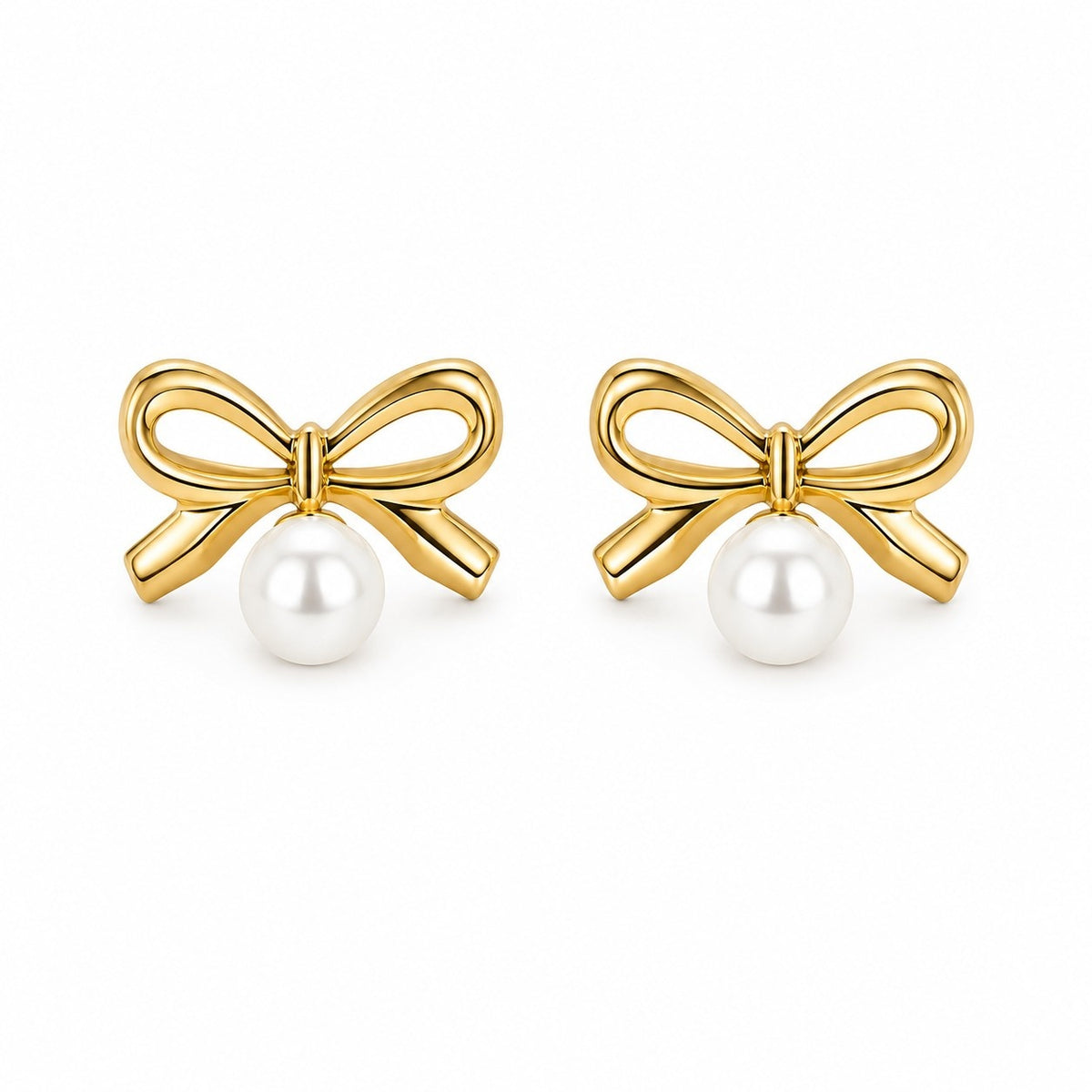 Celeste Bow Pearl Drop Earrings