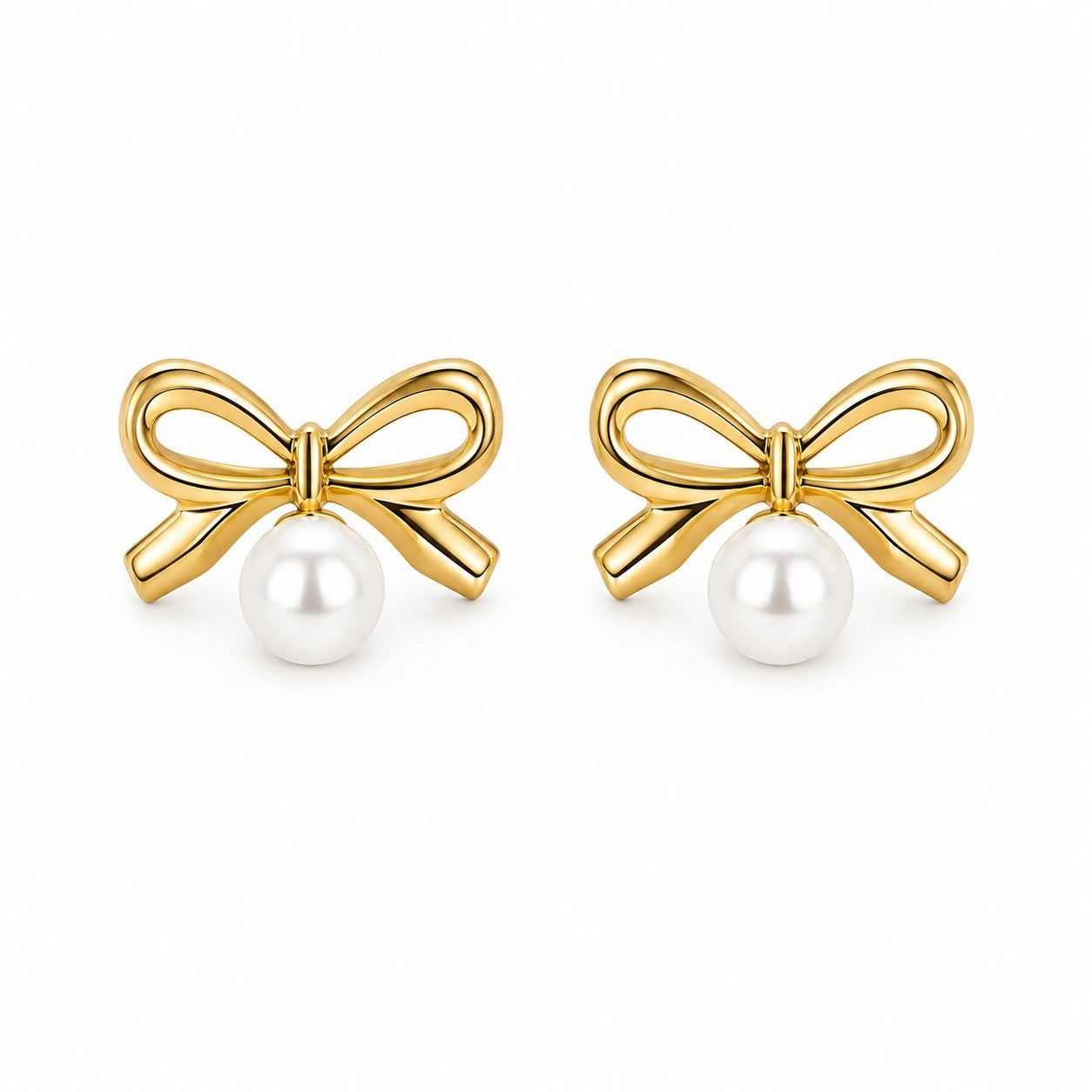 Celeste Bow Pearl Drop Earrings