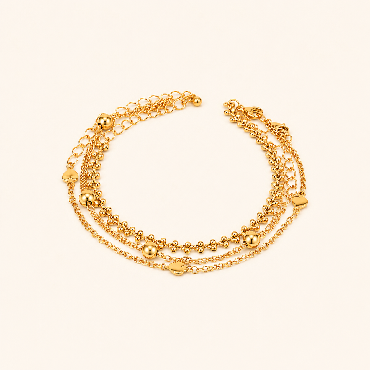 Luna Grace Layered Charm Bracelet