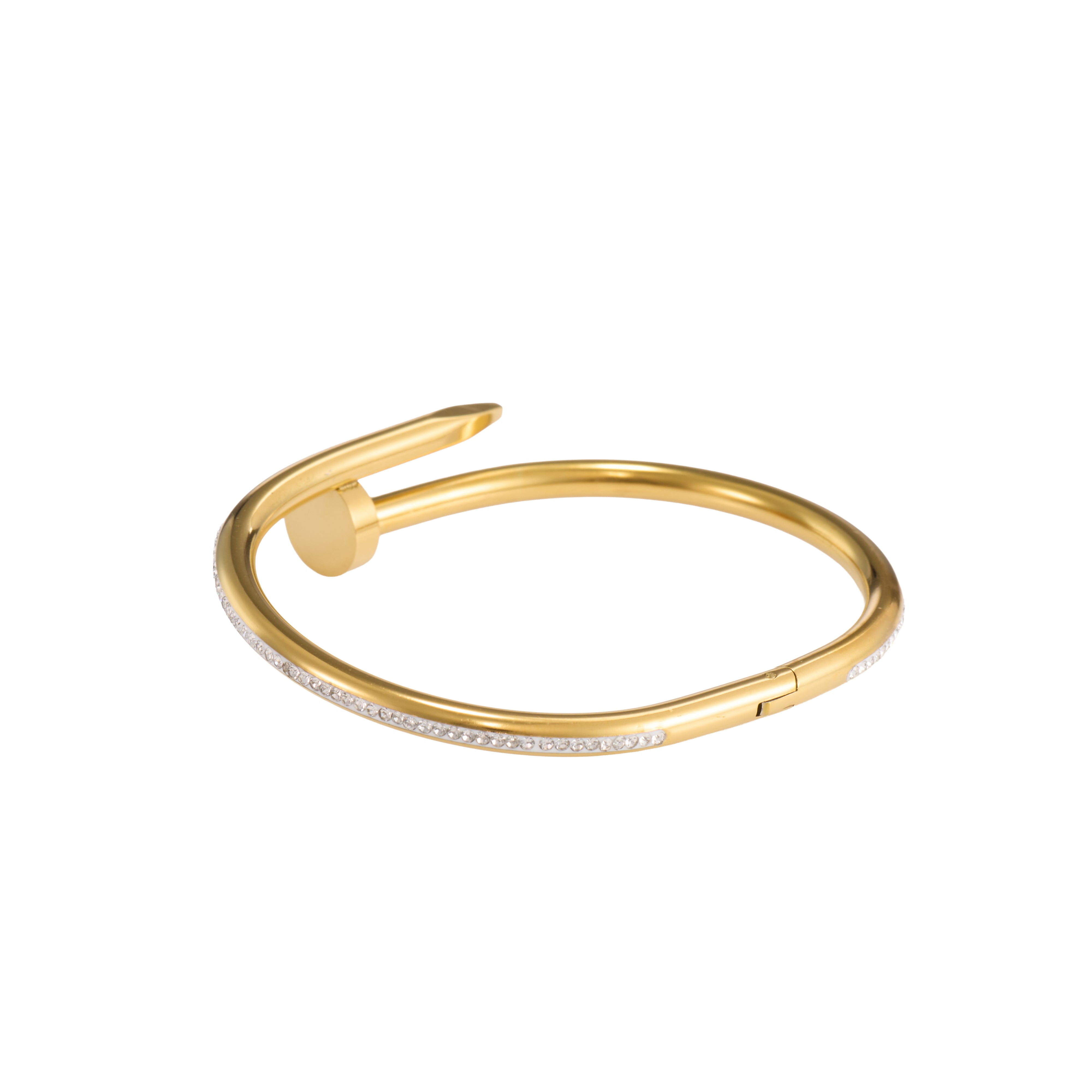 Stellar Heart Open Gold Bangle