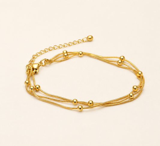 Retro Wave Gold Bracelet