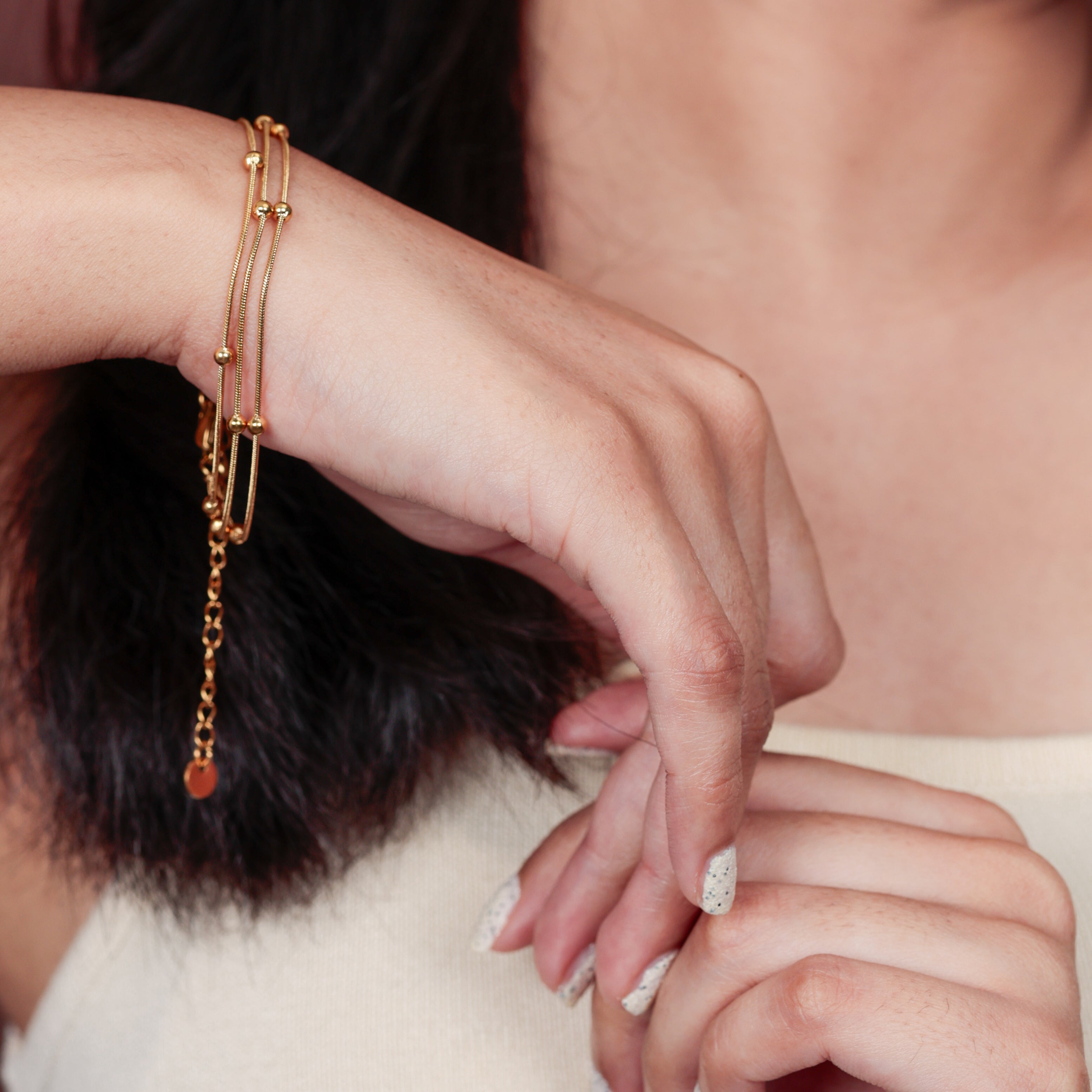 Retro Wave Gold Bracelet