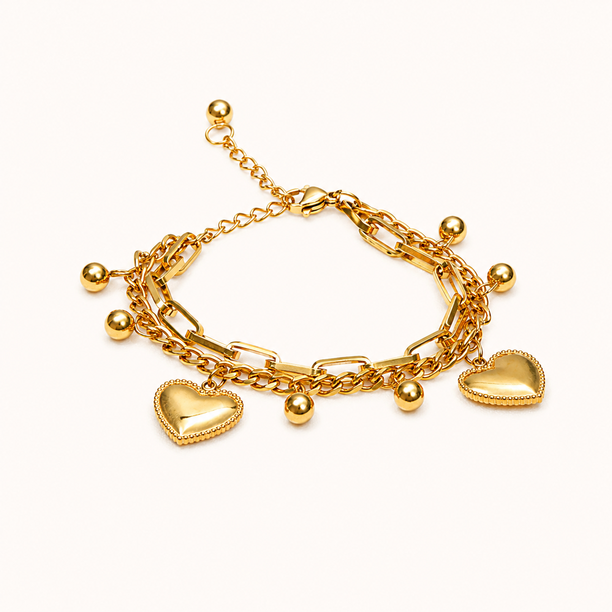 Rainbow Heart Sparkle Bracelet