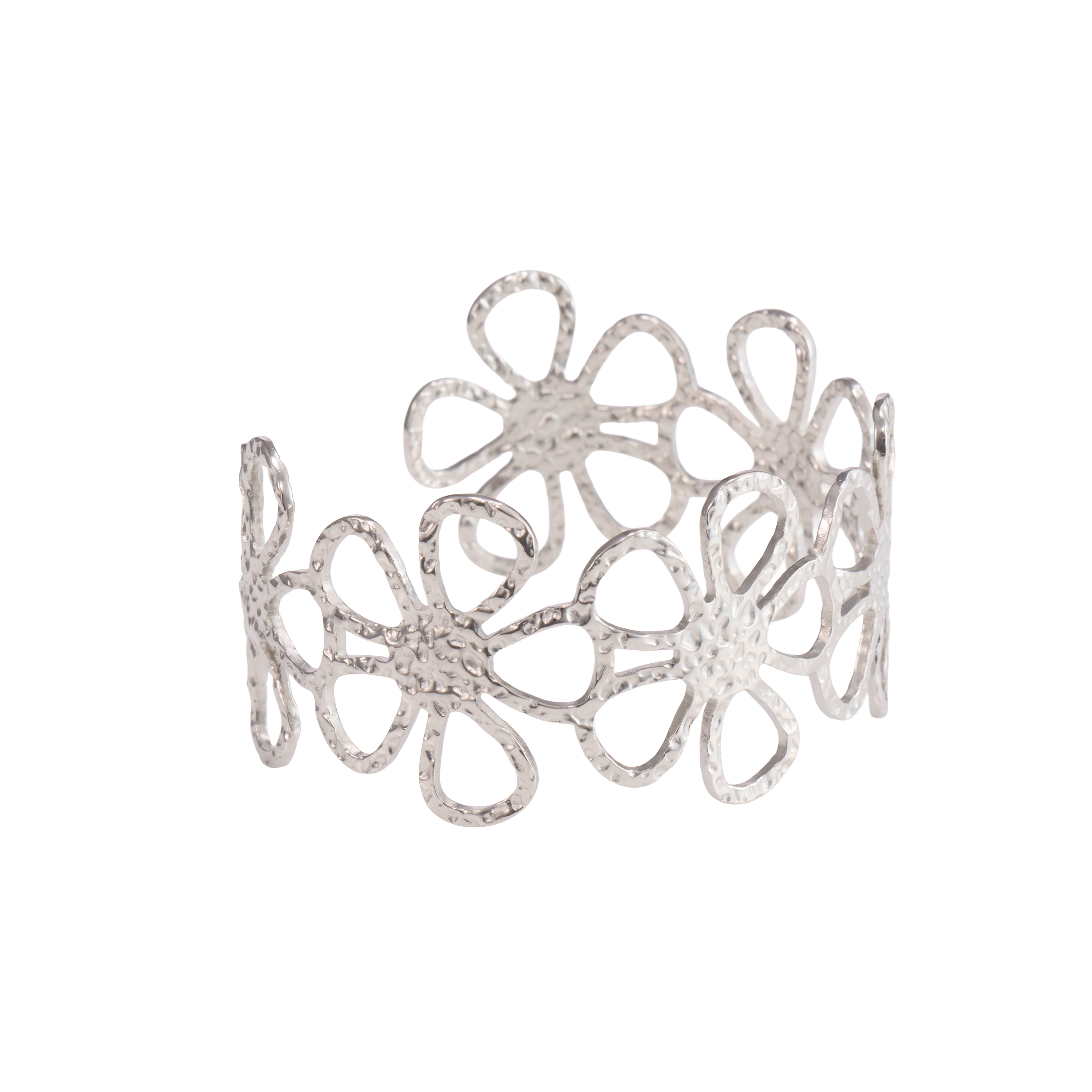 Floral Open Cuff Bracelet