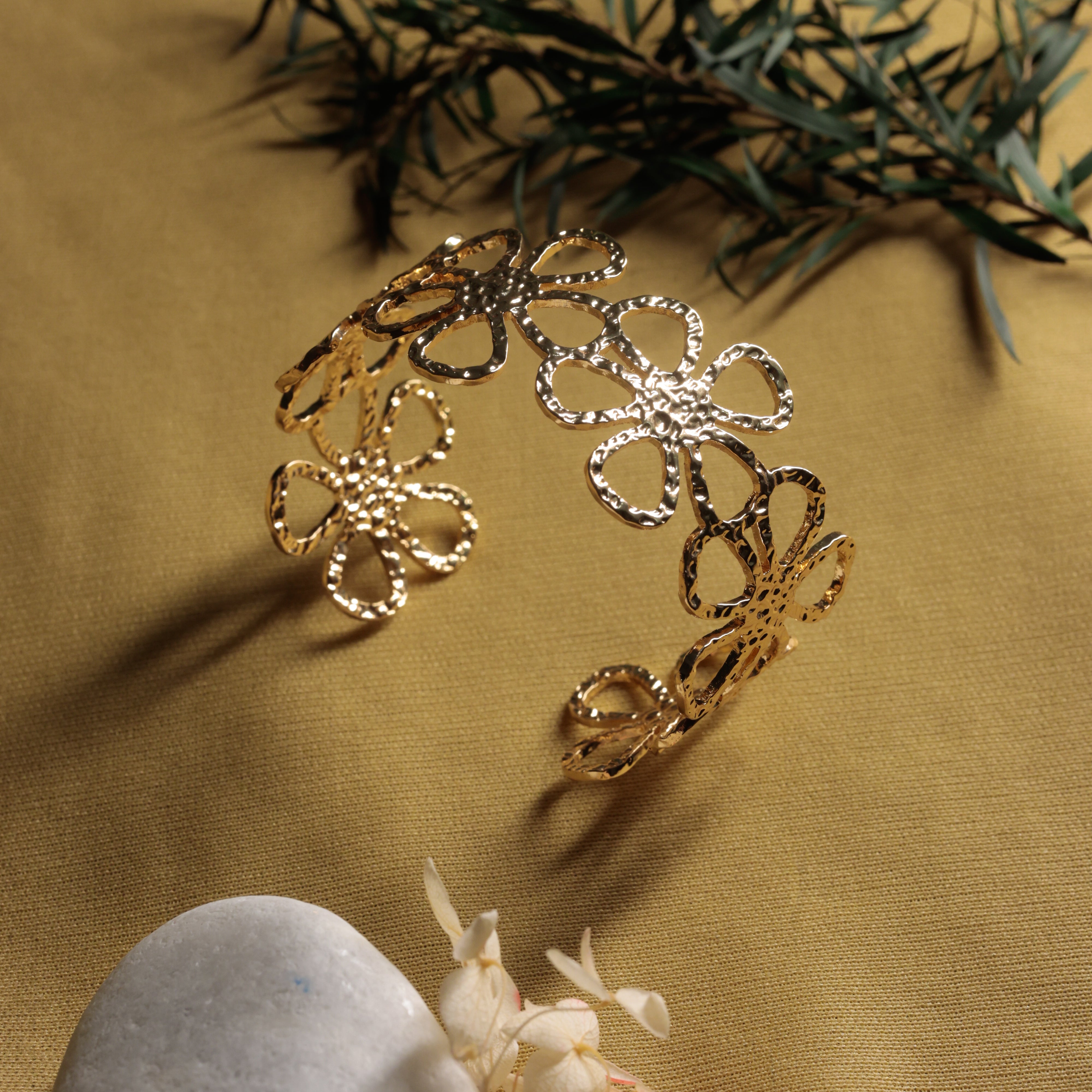 Floral Open Cuff Bracelet