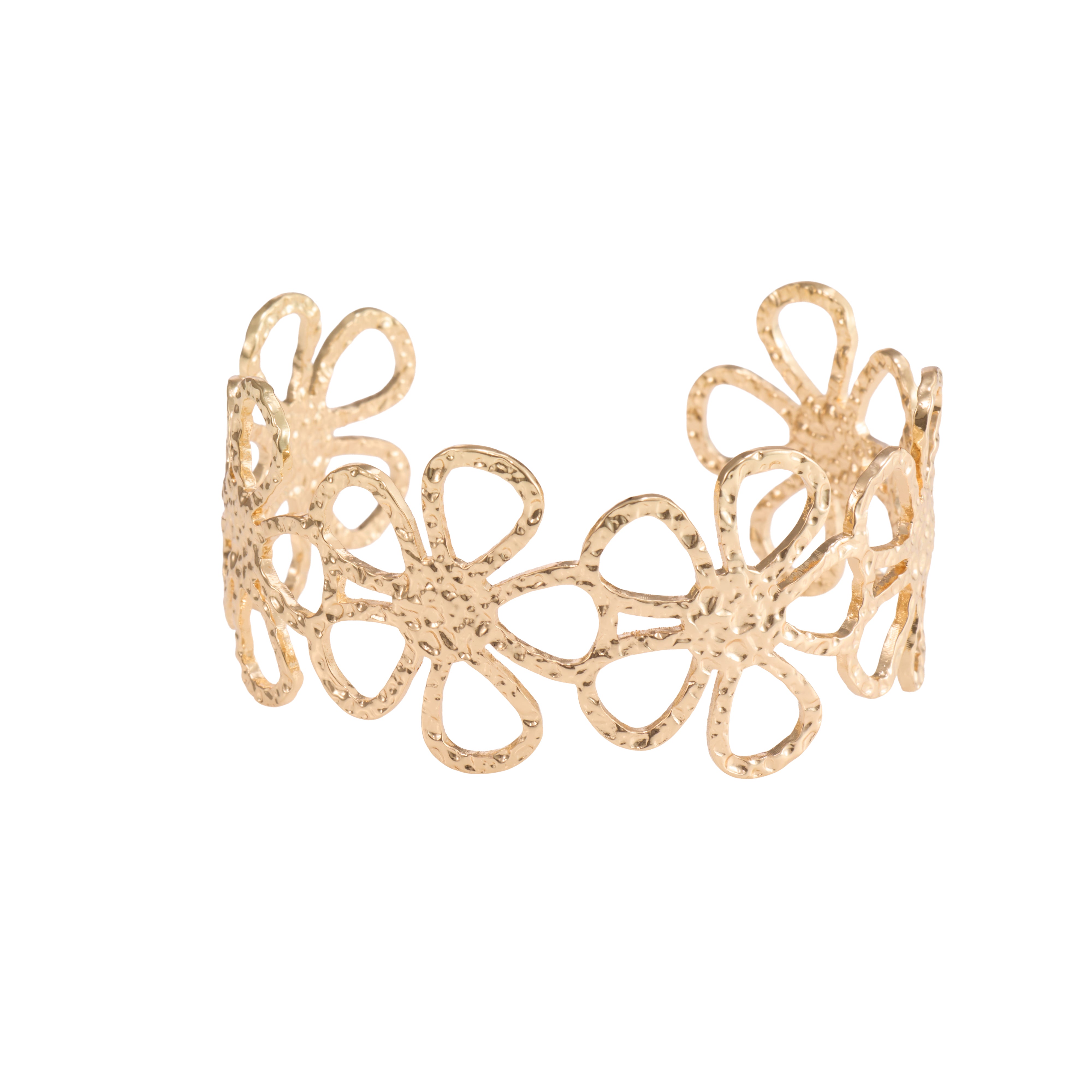 Floral Open Cuff Bracelet