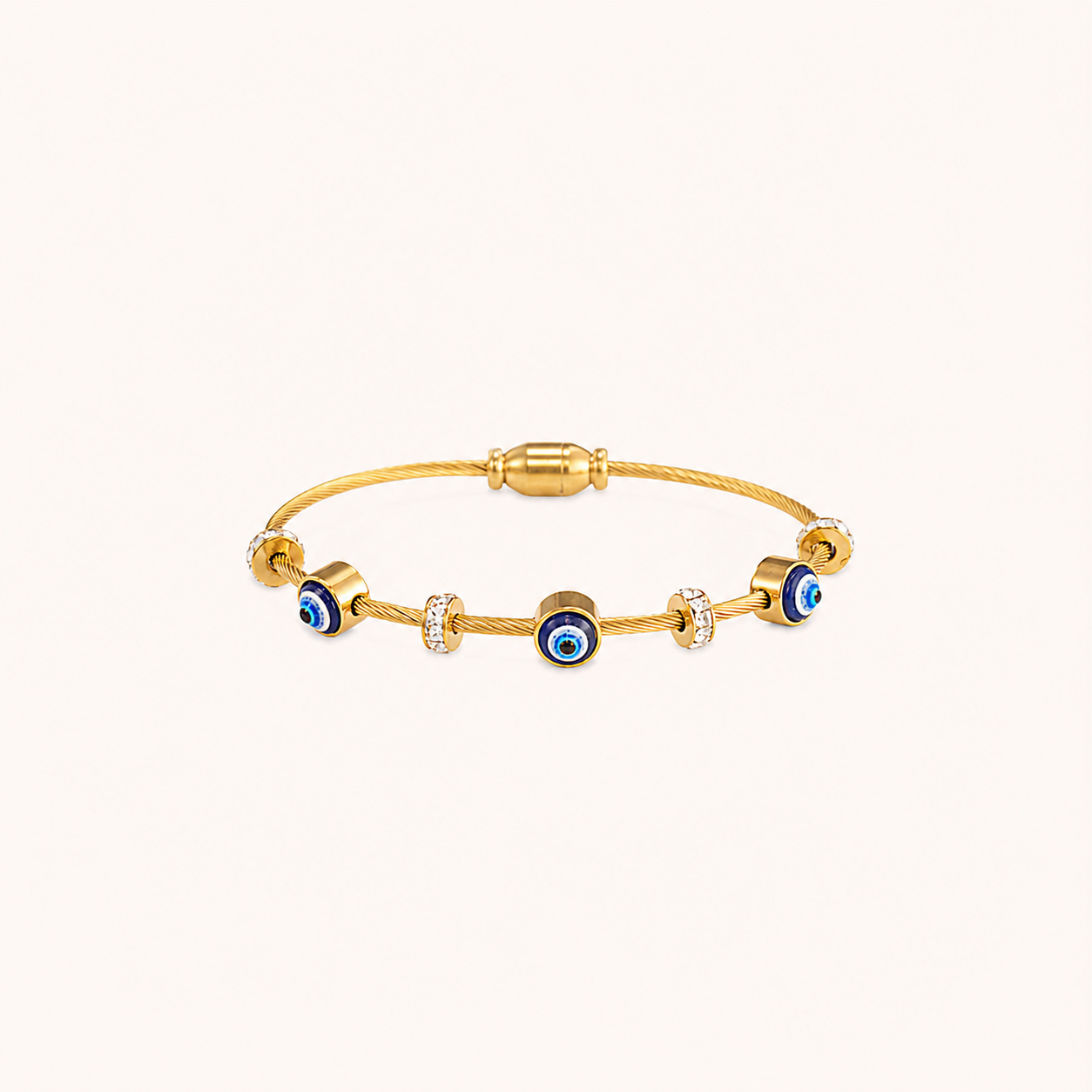 Zircon Evil Eye Gold Bracelet