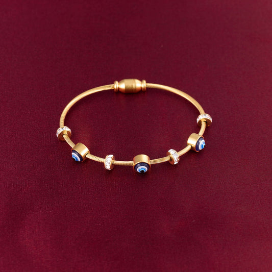 Zircon Evil Eye Gold Bracelet