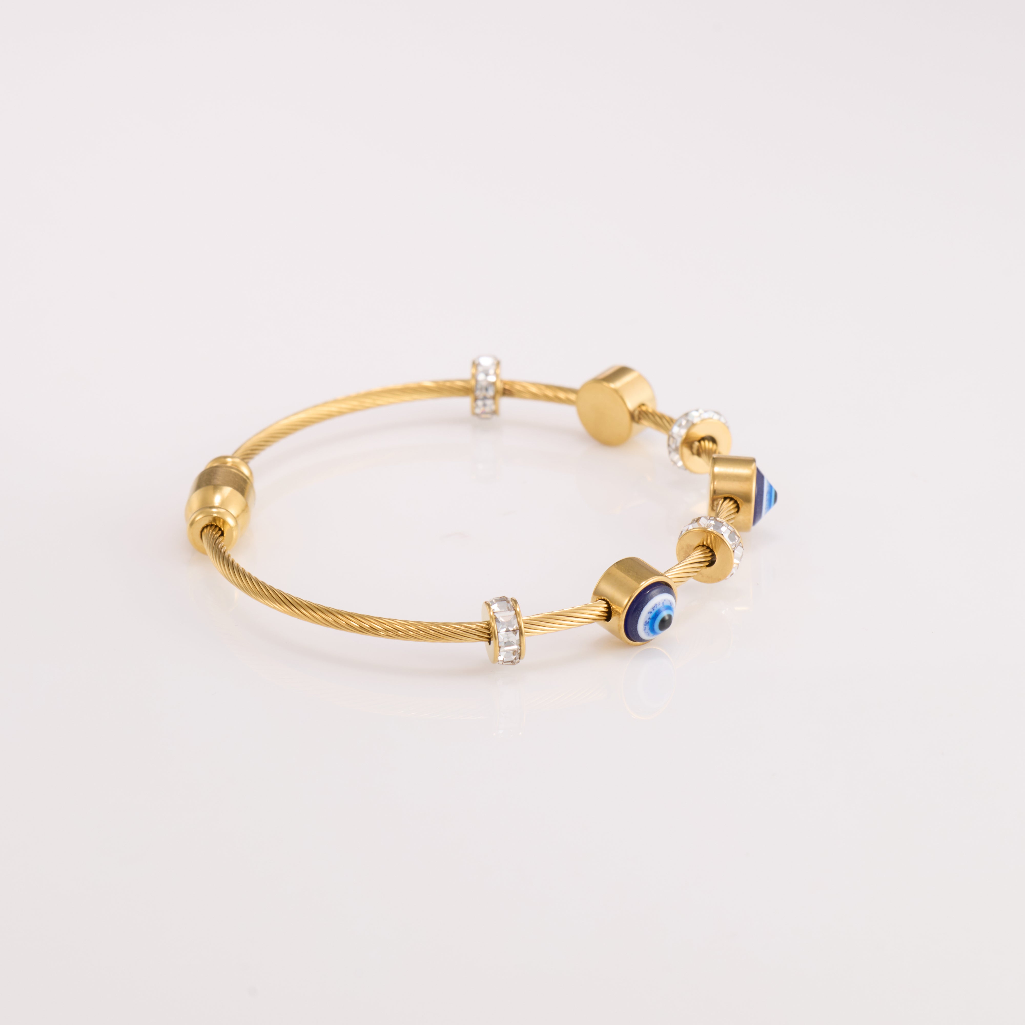 Zircon Evil Eye Gold Bracelet