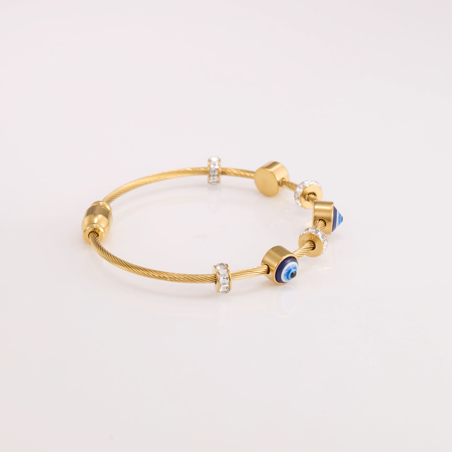 Zircon Evil Eye Gold Bracelet