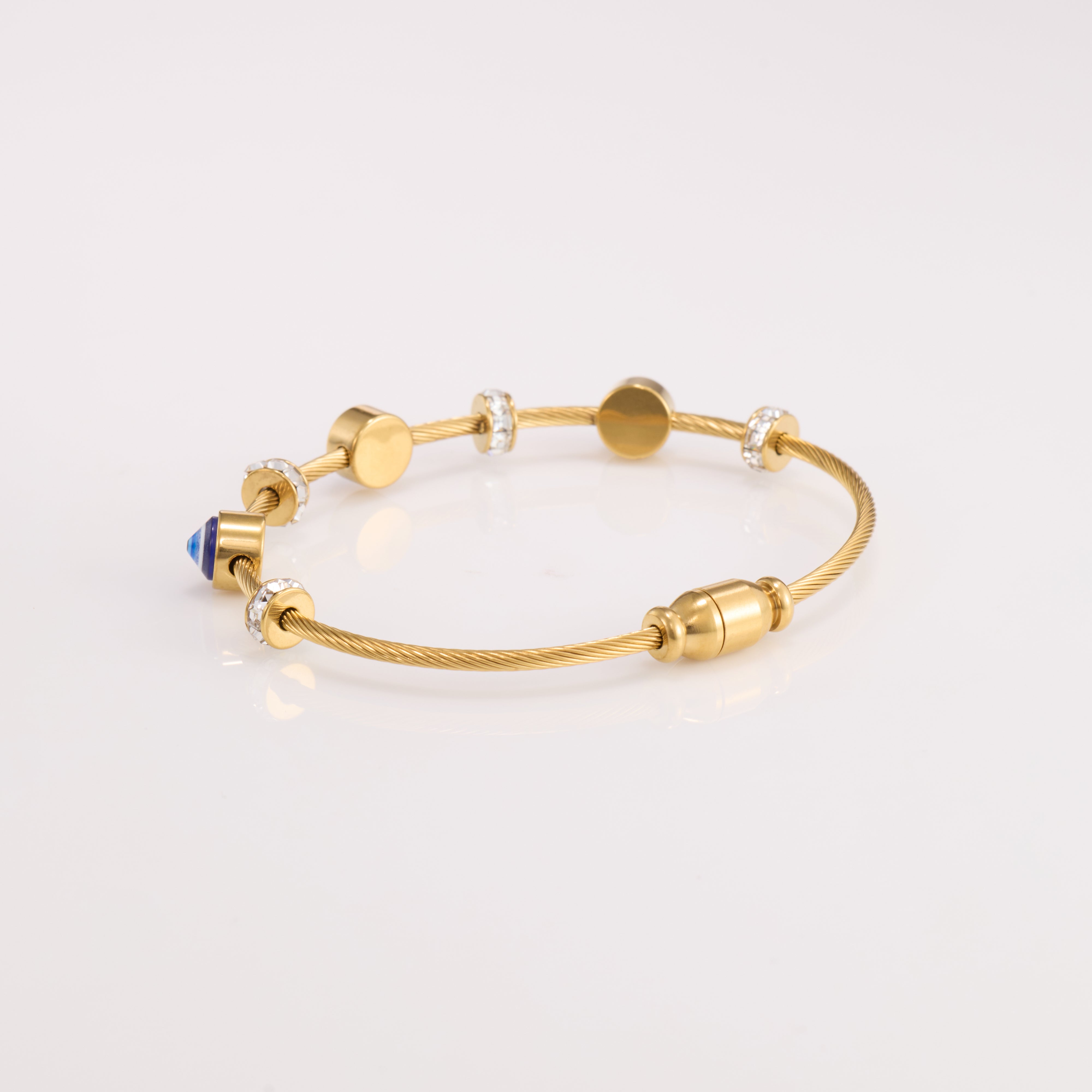 Zircon Evil Eye Gold Bracelet