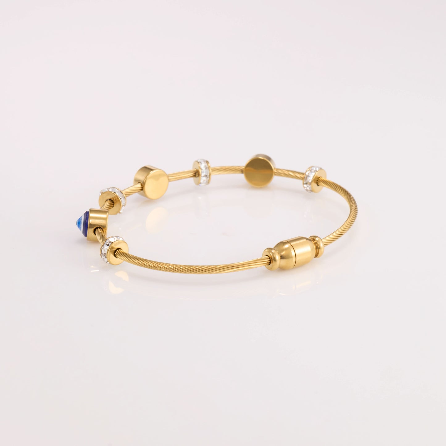 Zircon Evil Eye Gold Bracelet