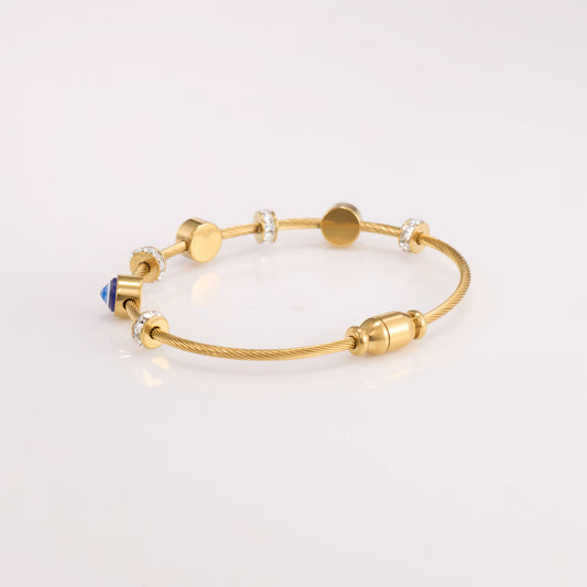 Zircon Evil Eye Gold Bracelet