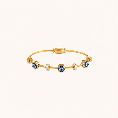 Zircon Evil Eye Gold Bracelet