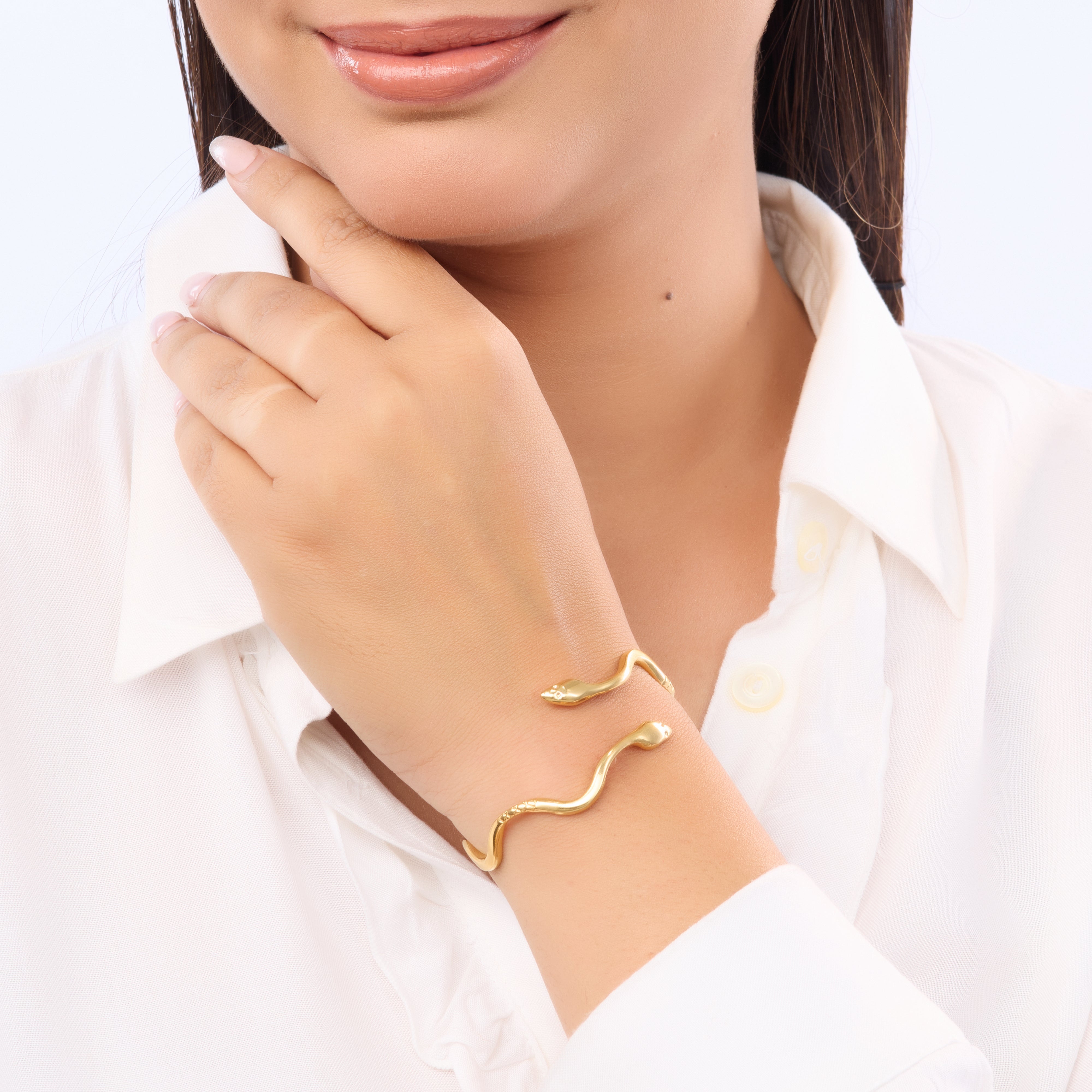 Retro Snake Gold Bangle