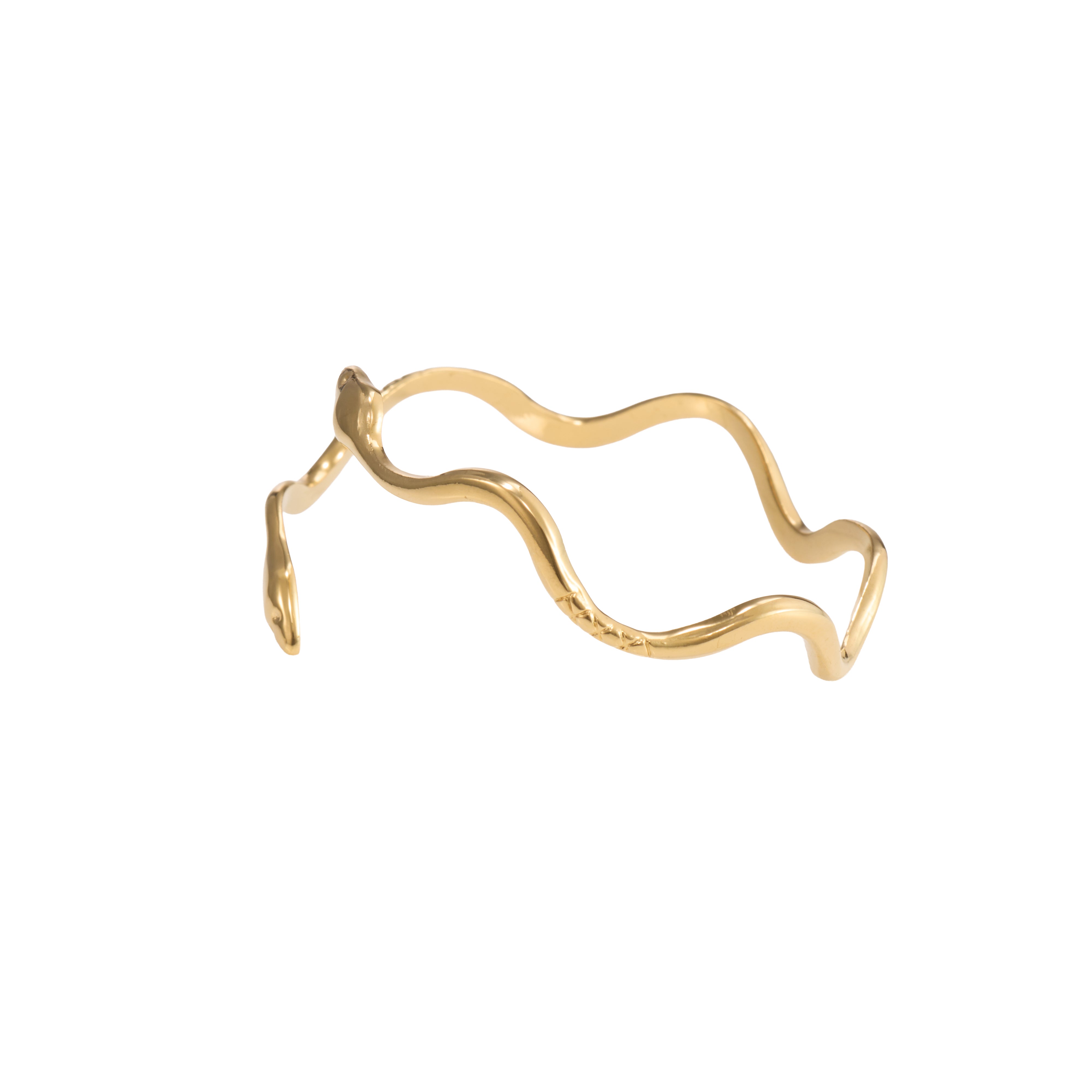 Retro Snake Gold Bangle