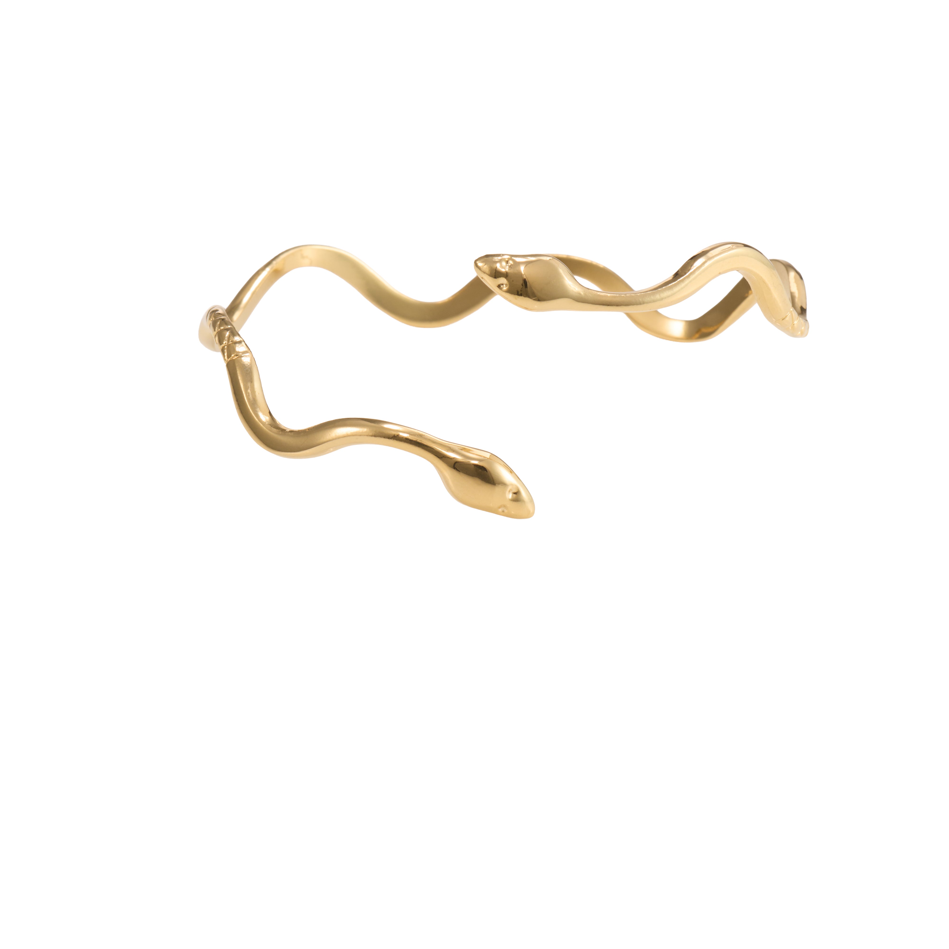 Retro Snake Gold Bangle