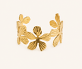 Golden Blossom Hammered Bangle