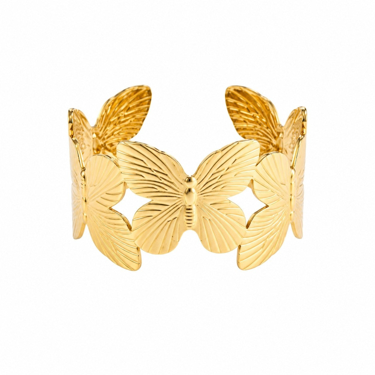 Golden Blossom Hammered Bangle