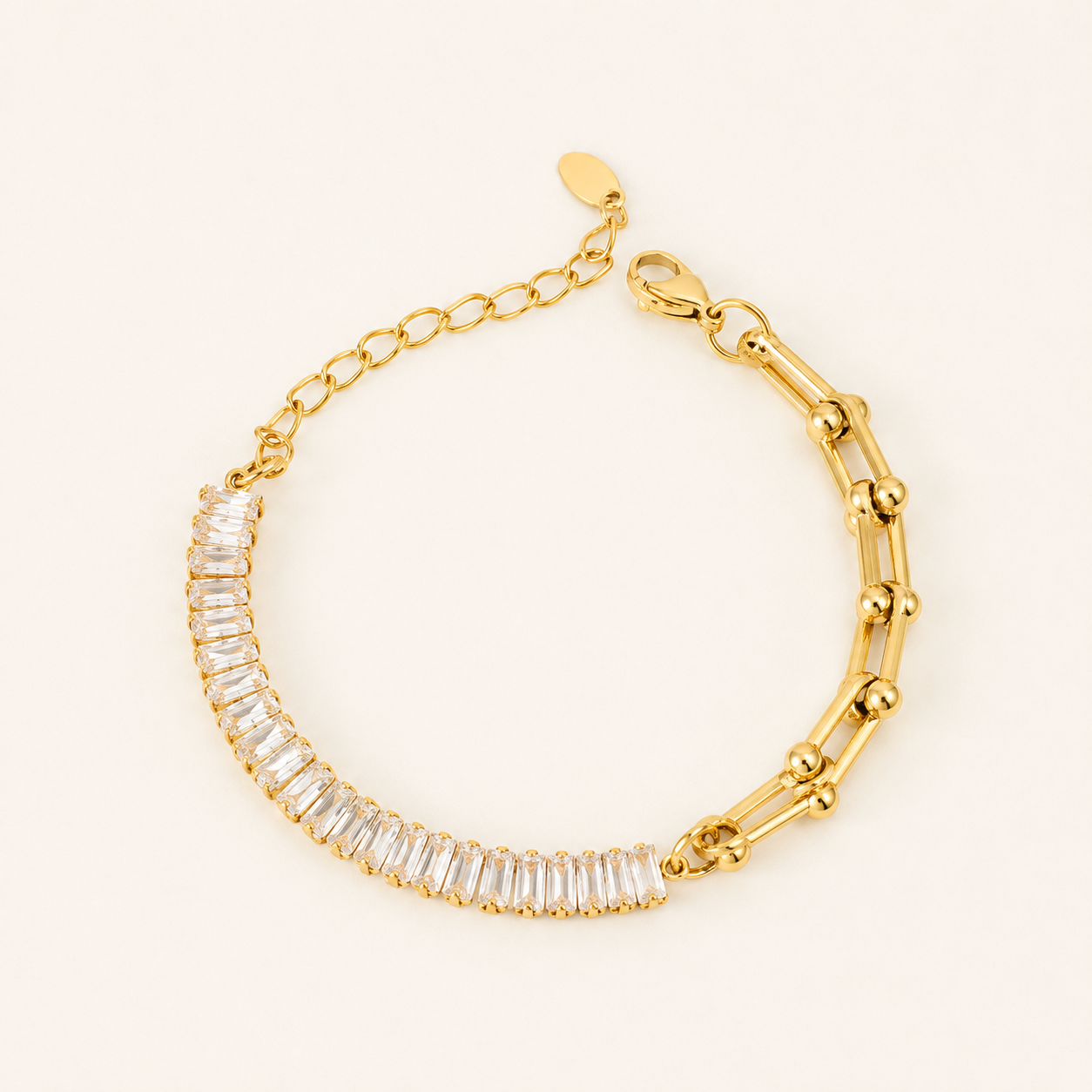 Minimal Baguette Crystal Bracelet