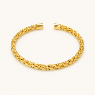Gold Woven Cuff Bracelet