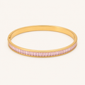 Pink Baguette Crystal Bangle Bracelets