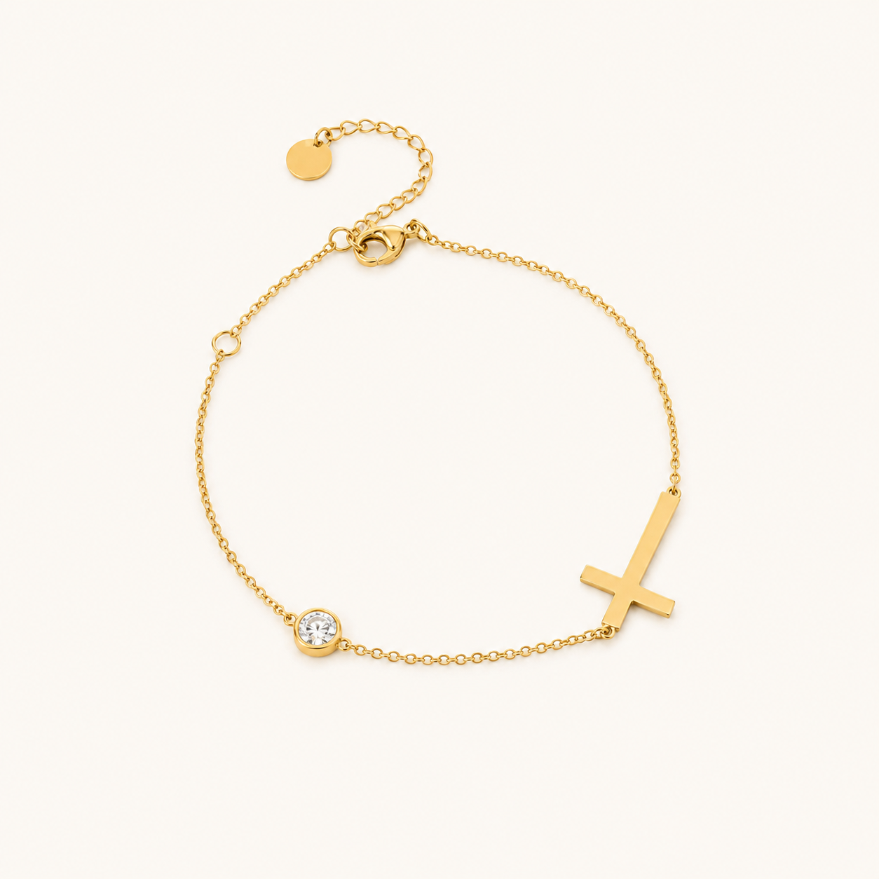 Zenvy Minimal Cross Drop Bracelet