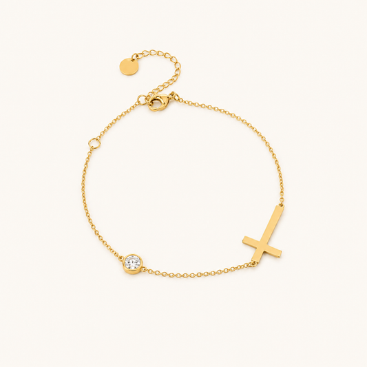 Zenvy Minimal Cross Drop Bracelet