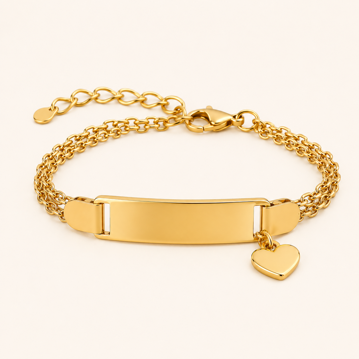 Golden Heart Charm Name Bracelet