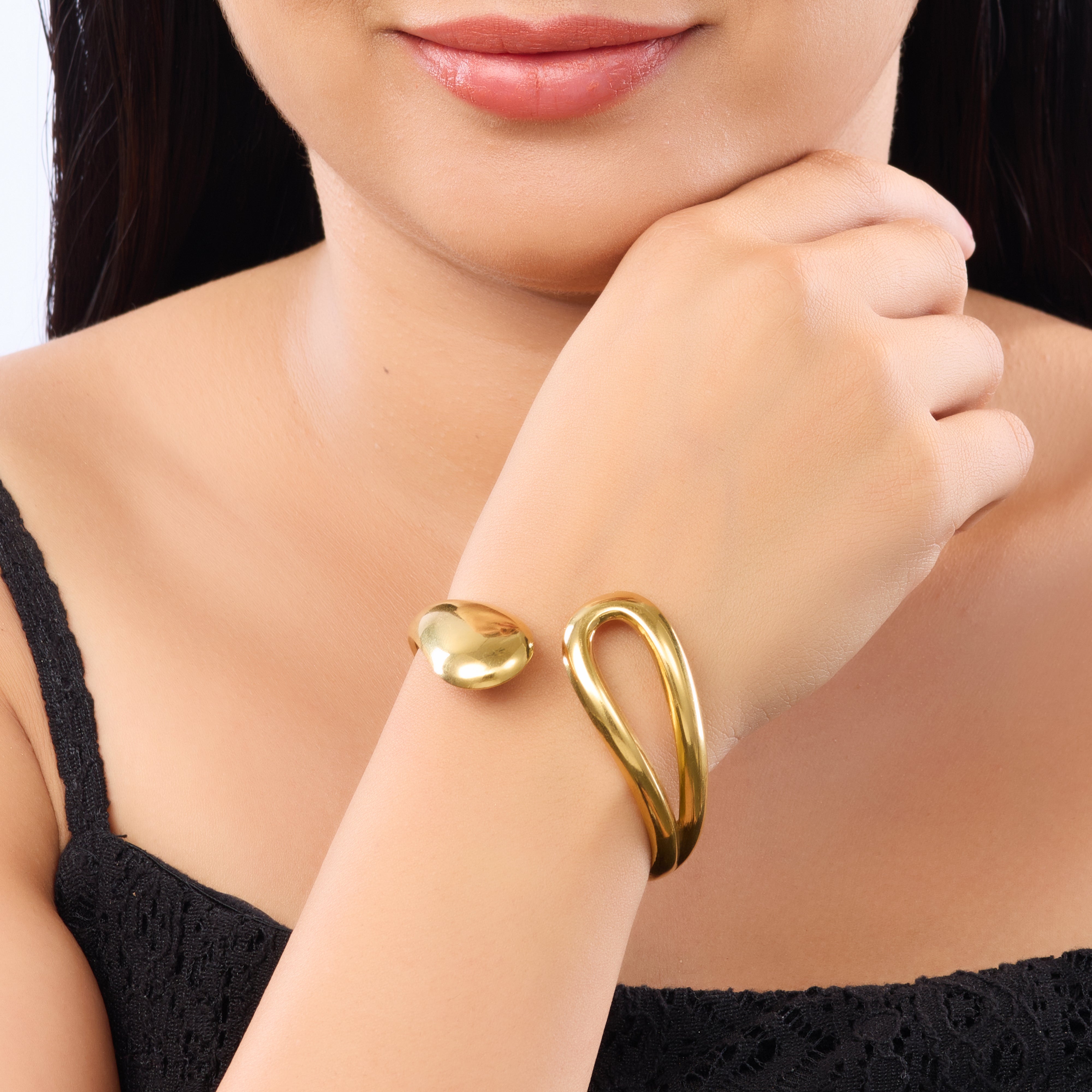 Hammered Texture Open Bracelet