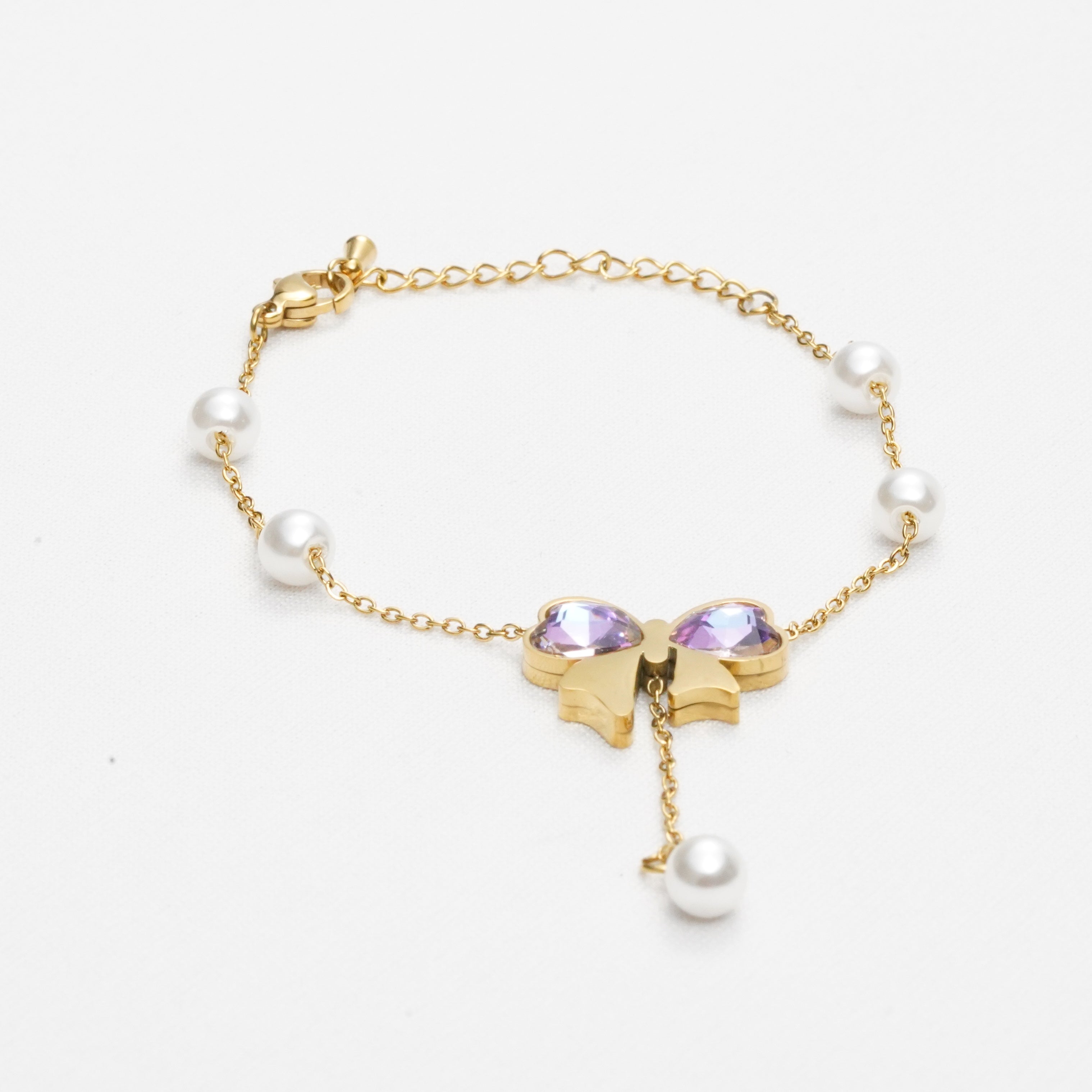 Butterfly Heart Chain Bracelet