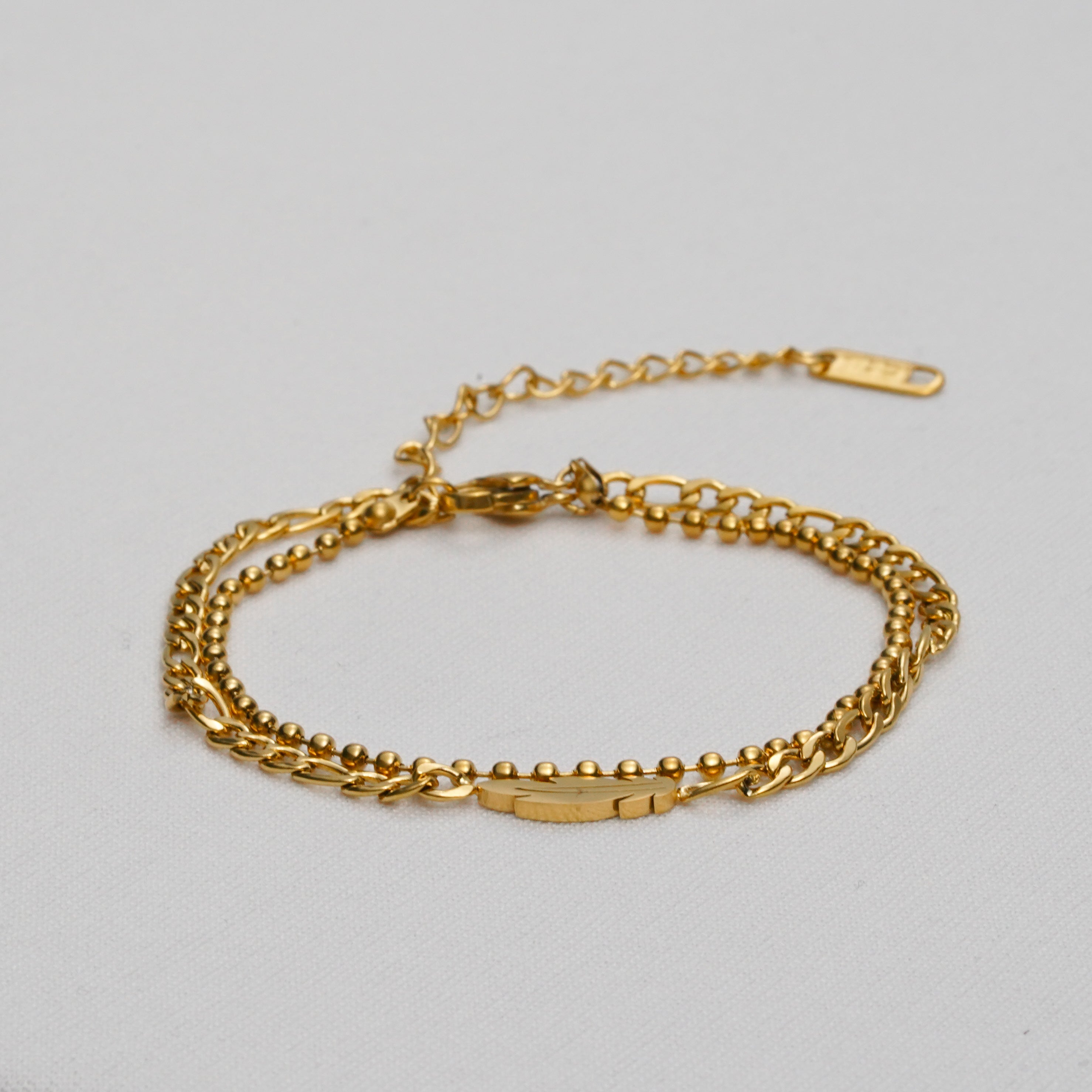 Elegant Leaf Heart Bracelet