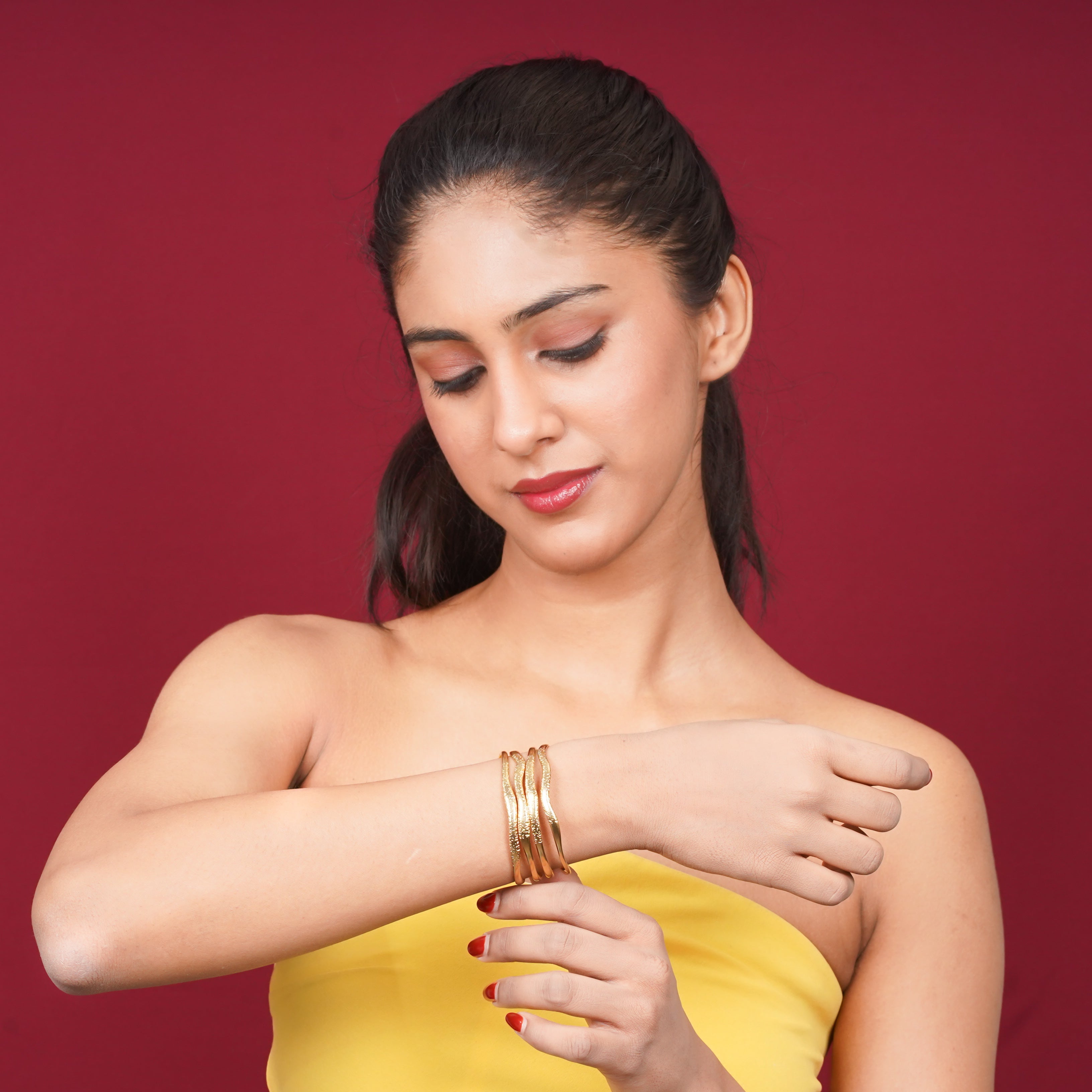 Vintage Geometric Line Cuff Bracelet