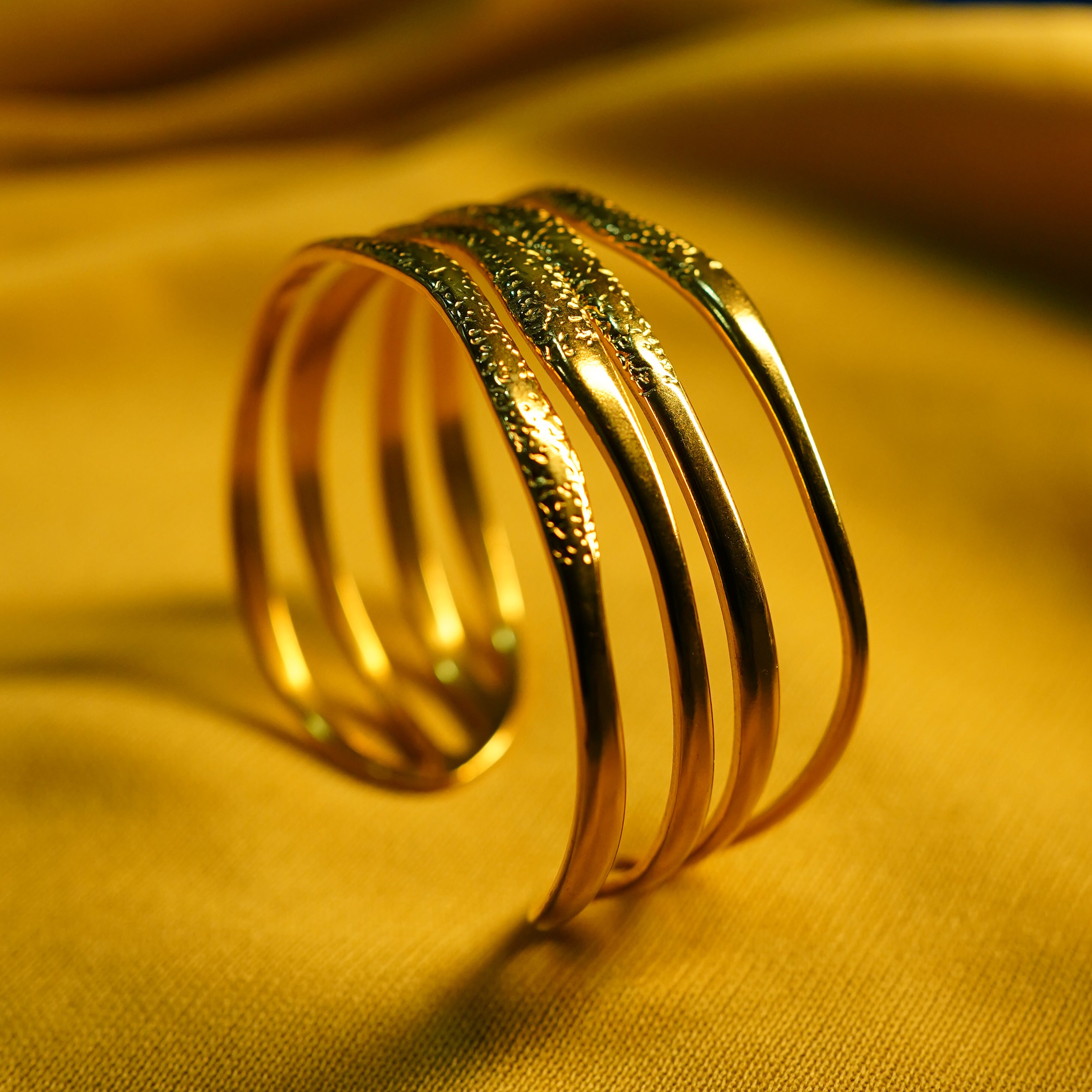 Vintage Geometric Line Cuff Bracelet