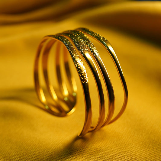 Vintage Geometric Line Cuff Bracelet