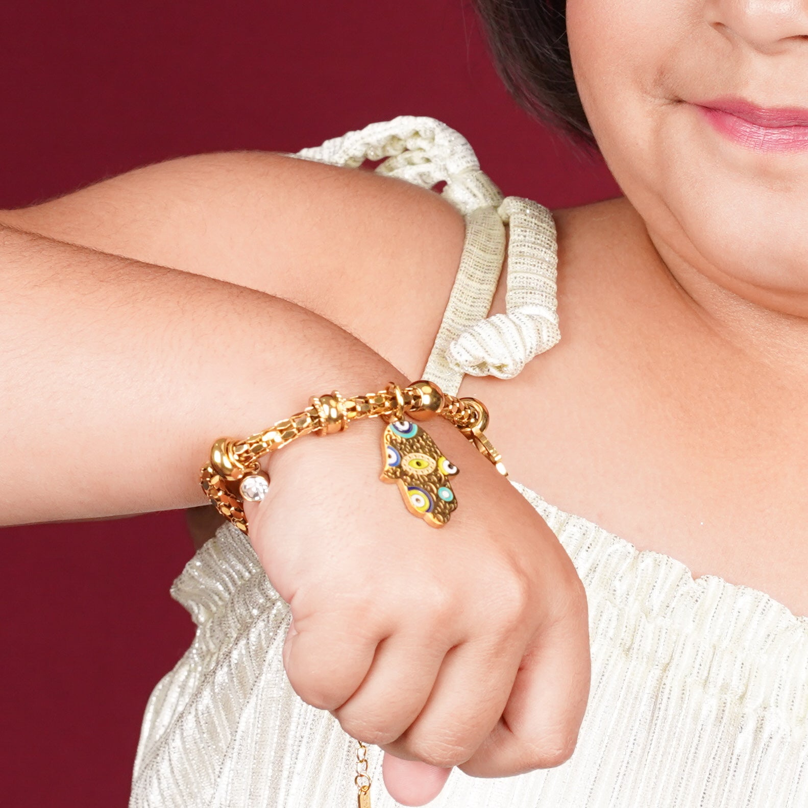 Palm Eye Gold Bracelet