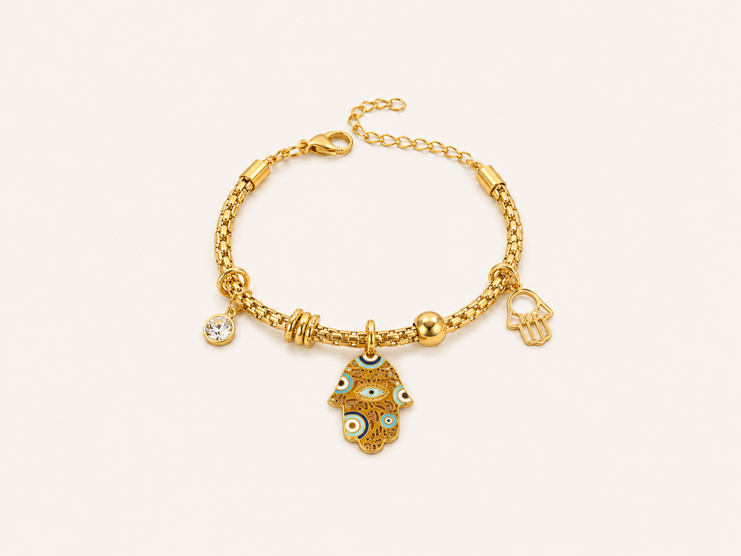 Palm Eye Gold Bracelet