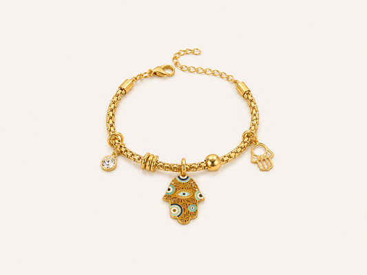 Palm Eye Gold Bracelet