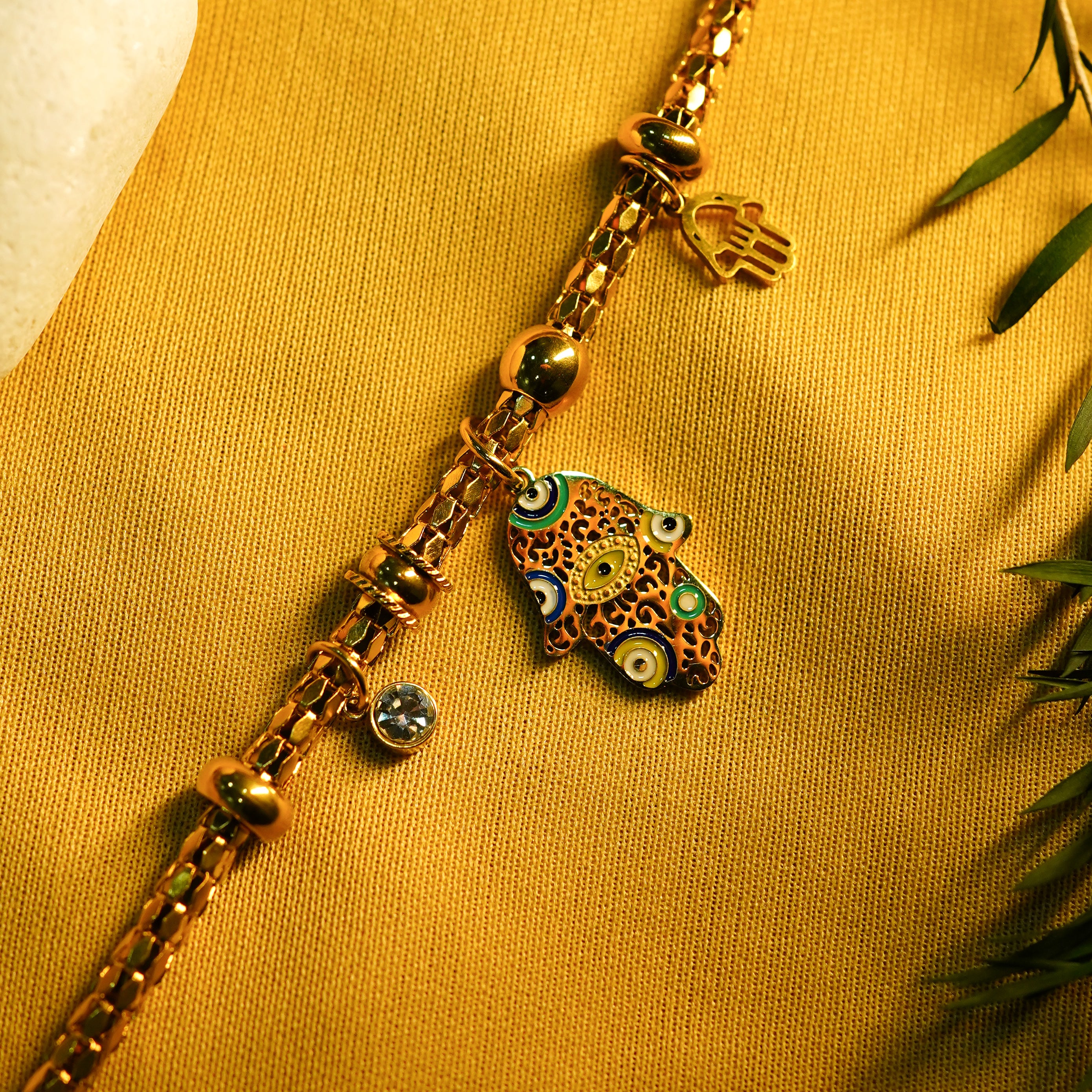 Palm Eye Gold Bracelet