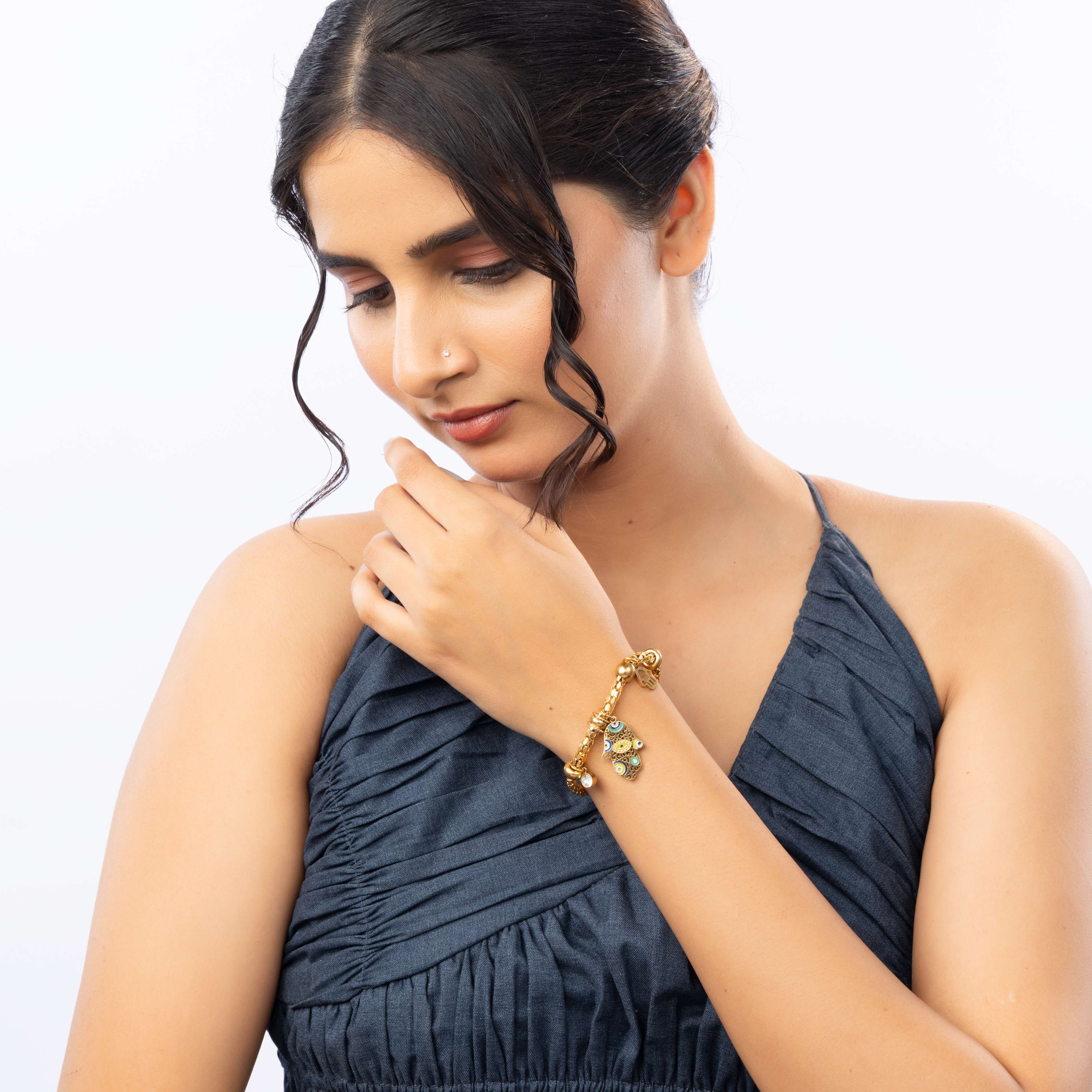 Palm Eye Gold Bracelet