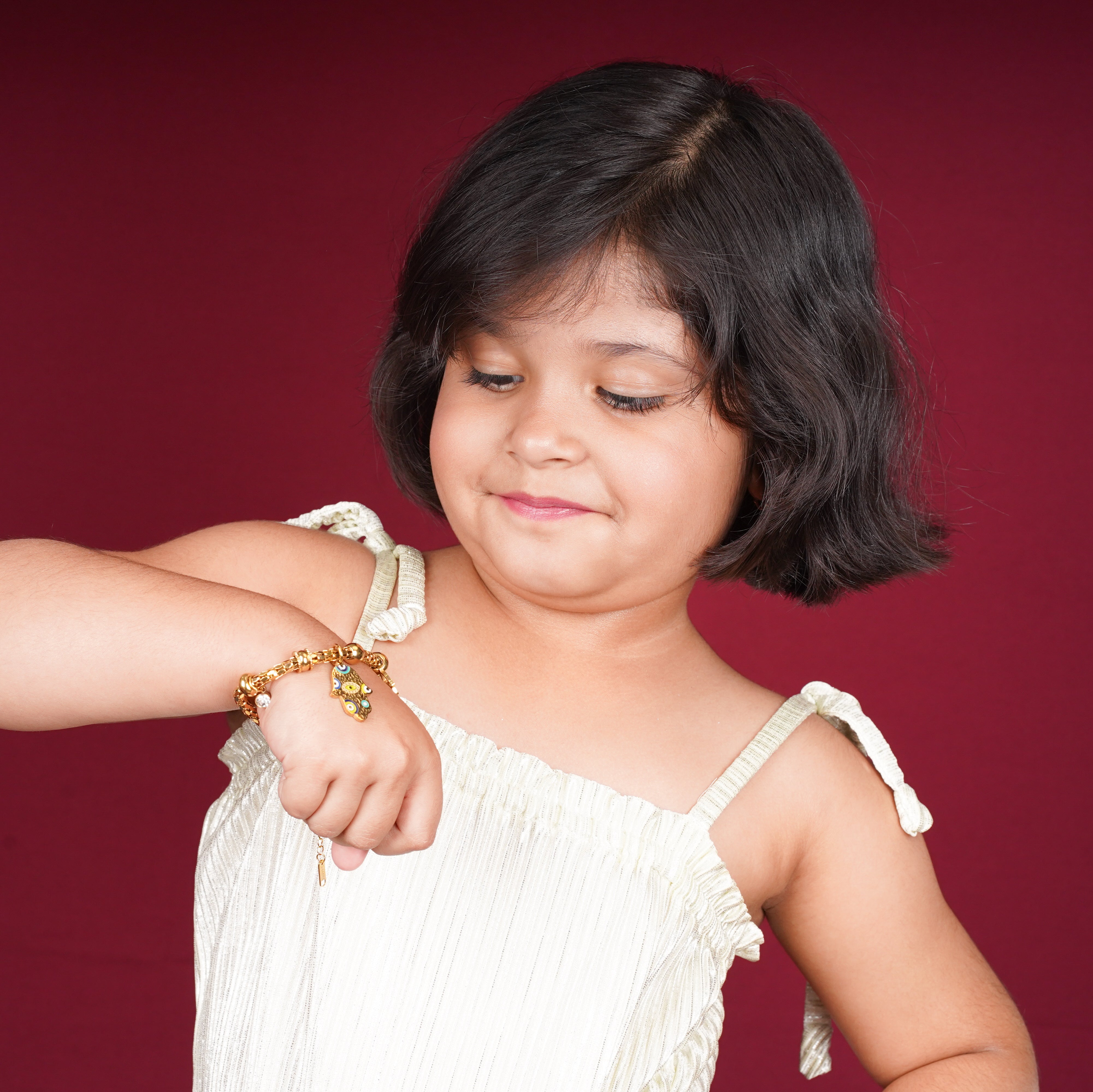 Palm Eye Gold Bracelet